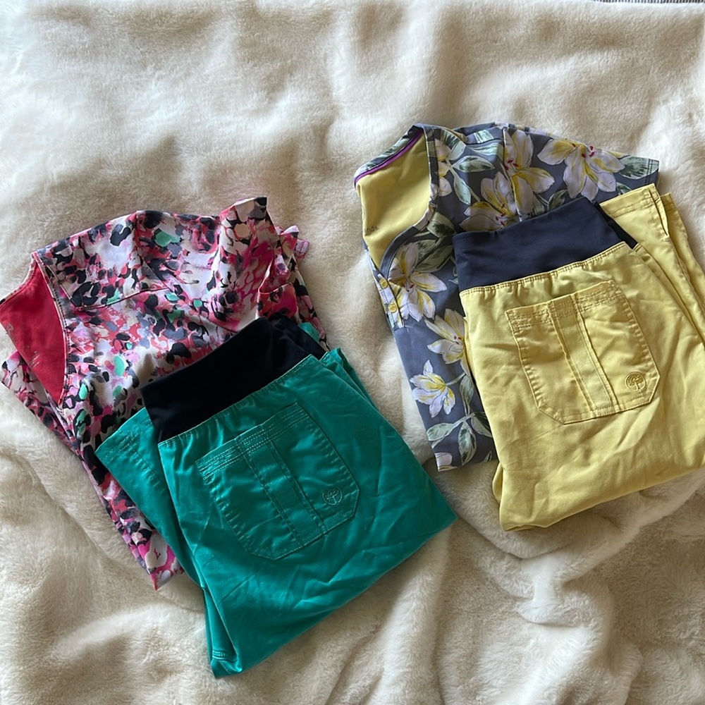 Two sets of scrubs